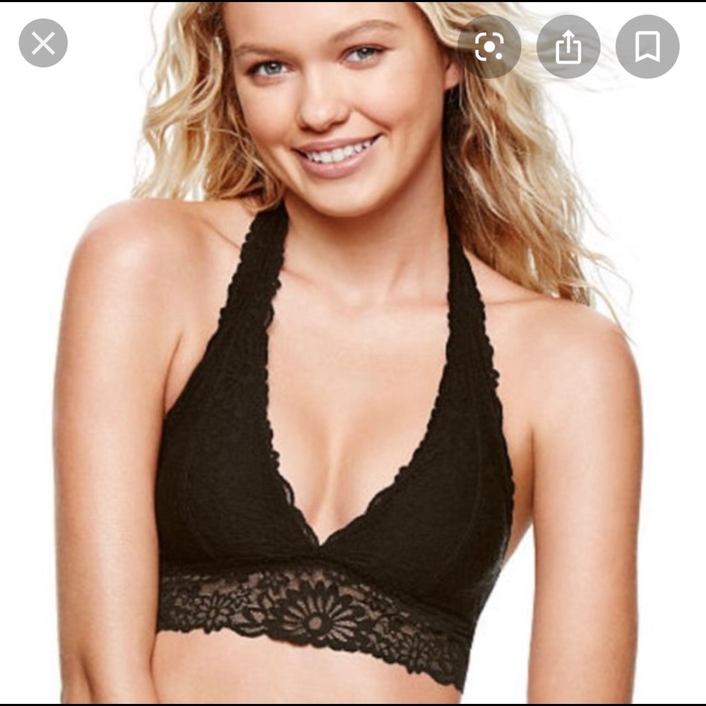 Victoria's Secret Lace Black Brawletest Sexy Bra T-Back Razorback Small - Picture 1 of 5
